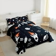 thumbnail image 6 of jejeloiu Cartoon Rocket Bedding Comforter Set,Galaxy Universe Twin Comforter Sets,White Black Bedding Set For Boys,Luxury Bedroom Decor Reversible,2 Pieces, 6 of 8