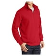 thumbnail image 4 of Mens 1/4 Zip Cotton/Poly Fleece Sweatshirt True Red 2X-Large, 4 of 8