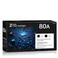thumbnail image 1 of Cartucho de tóner 80A (paquete de 2) negro compatible con HP LaserJet Pro 400 M401n M401dn M401dw, 1 of 9