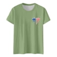 thumbnail image 1 of Hauts pour Femmes Jour de l'Indépendance Drapeau Col Rond Imprimé Lettre Manches Courtes Chemises pour Femmes Vert TG, 1 of 4