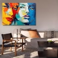 thumbnail image 6 of Abstract Portrait Features Two Female Facial Profiles Poster Decorative Painting Canvas Wall Art Living Room Posters Bedroom Painting,Frame-style,12x18inch(30x45cm), 6 of 8