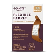 Equate Flexible Fabric Antibacterial Bandages, 30 Count