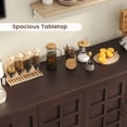 thumbnail image 6 of Winkalon 70'' Large Sideboard Buffet Cabinet, Farmhouse Kitchen Storage Cabinet with 4 Doors, Wood Coffee Bar Cabinet for Living Room, Dark Brown, 6 of 9