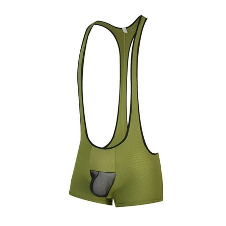 Zhuashum Lingerie For Women men S Underwear Nylon Ice Silk Mesh Bag Home Wrestling Suit Comfortable Retro Home Wear Green L
