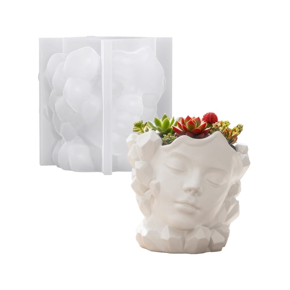 Flexible Face Flowerpot Silicone Molds Concrete Gypsum Resin Mould Jar Mold Storage Box Home Decoration Craft