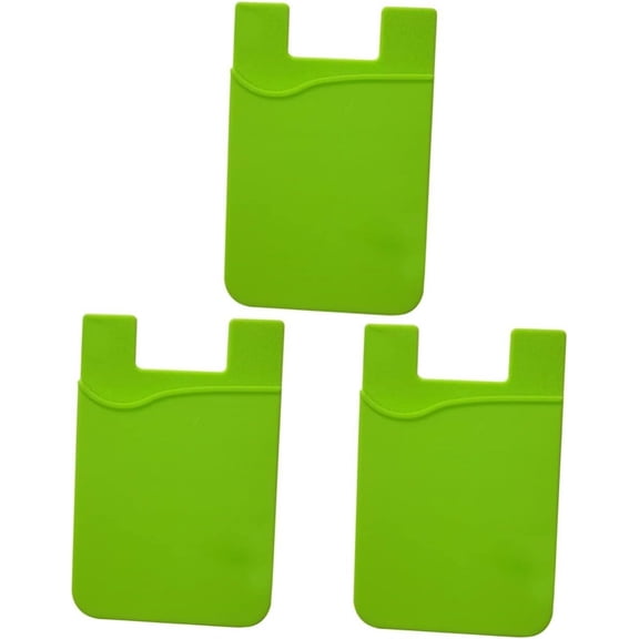 9 pcs Back Pouch Holder Pocket Silicone Green Wallet Light Cash Card Red Tablets of Id Holders Rose Portable Cell with on Phone Cellphone Sticker Adhesive Sleeve for Case Credit
