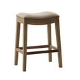 thumbnail image 4 of Madison Park Belfast Bar Stools, Contour Fabric Padded Seat, Nail Head Trim, Modern Kitchen Counter Chair, Solid Hardwood Metal Kickplate Footrest, Dining Room Accent Furniture, Beige, 4 of 7