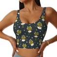thumbnail image 2 of Lsque Ballerina Frogs Printed Women'S Sports Bra, Compression, Moisture Wicking, High-Impact Sports Bra For Women,Supportive sports bra-Medium, 2 of 9