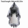 thumbnail image 2 of Halloween Black Veil Headpiece Soft Tulle Veil Breathable NonFade Unisex Accessory Haripiece for Costume Parties, 2 of 11