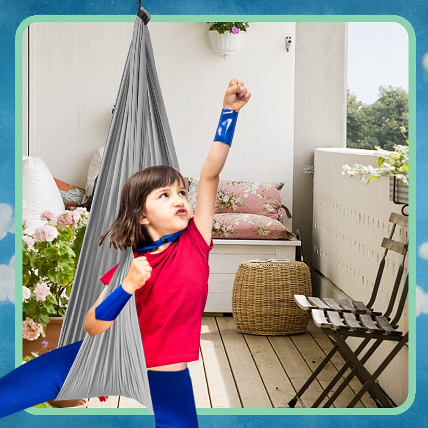Somnr Kids Sensory Hammock - Therapy Swing for Autism & ADHD, Indoor/Outdoor Use (Gray)
