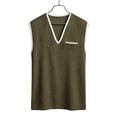 thumbnail image 5 of Ynynloco Men's Waffle Knit Sweater Vest V Neck Regular Fit Knit Sleeveless Pullover Tops, 5 of 7
