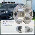thumbnail image 3 of AutoShack Rear Brake Rotors for Toyota, Highlander 2008-2013, AWD FWD L4 2.7L V6 3.3L 3.5L - Silver Zinc Coated Drilled & Slotted - SilverShield Pro - 12.17" (309 mm), 5-Lug, 3 of 5
