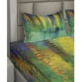 thumbnail image 2 of Ambesonne Abstract Fitted & Top Sheet Set with Shams, Spring Flowers, Green Yellow, 2 of 4