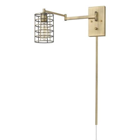 HomeRoots Industrial Gold Metal Wall Sconce