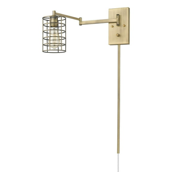 HomeRoots Industrial Gold Metal Wall Sconce