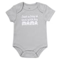 thumbnail image 5 of Baby Essentials Baby Boy 6 Pack Short Sleeve Bodysuit Romper, Baby Outfit Set (9 months,Mommy Loves Me a Ton Grey Neutral), 5 of 13