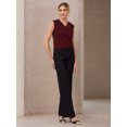 thumbnail image 3 of DARING DIVA Women's Sleeveless Tank Top V Neck Camisole Shirt S Dark Red, 3 of 6