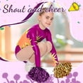 thumbnail image 5 of NOGIS 4 Pcs Cheerleading Pom Poms, Metallic Foil Handle Cheer Squad Team Spirited Fun Pom Poms for Party, Sports Dance Cheer, 30 Grams Weight Each (Purple, Gold), 5 of 7