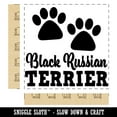 thumbnail image 2 of Black Russian Terrier Dog Paw Prints Fun Text Square Rubber Stamp Stamping Scrapbooking Crafting - Large 2.75in, 2 of 7
