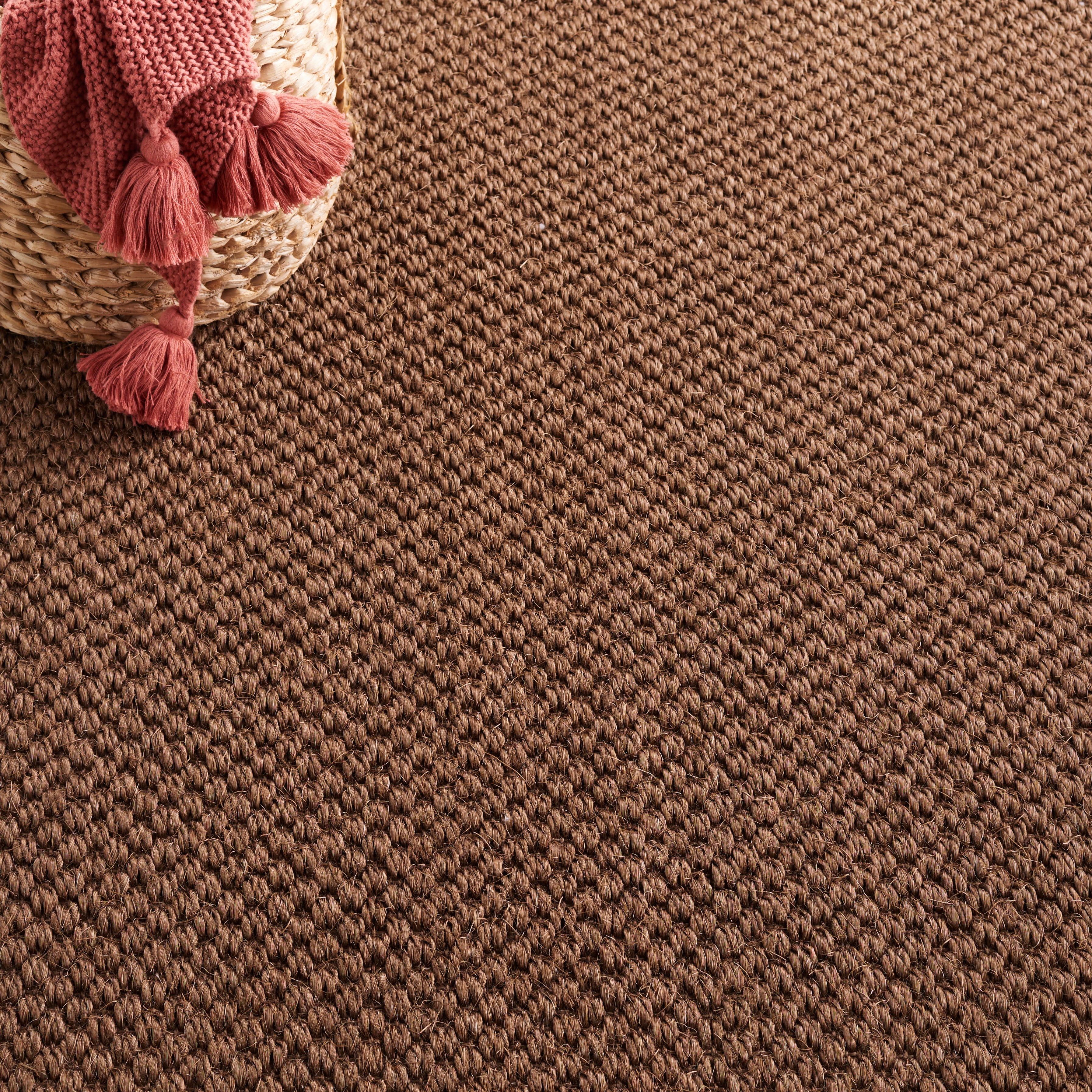 Safavieh Natural Fiber Charlene Bordered Area Rug, Chocolate, 3' x 5'