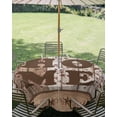 thumbnail image 3 of Outdoor Tablecloth with Umbrella Hole Zipper Vintage Farmhouse Round Tablecloth 54" Waterproof Outside Table Cloth Retro Home Text Country Star Wooden Patio Table Cover Tablecloths for Picnic Party, 3 of 8