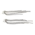thumbnail image 3 of 2pcs Arc Linear Rhinestones Dangle Earrings Women Alloy Exquisite Fashionable Long Tassel Earrings Jewelry Silver------Product code 64209, 3 of 4