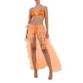 thumbnail image 1 of Fortune Women Tulle Skirt Solid Color Mesh Irregular Floor Length Party Skirt, 1 of 7