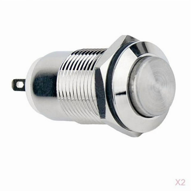 2x Interruptor de Botón de Enclavamiento, Metal Del Acero Inoxidable 36V 2A Conveniente para 12m M