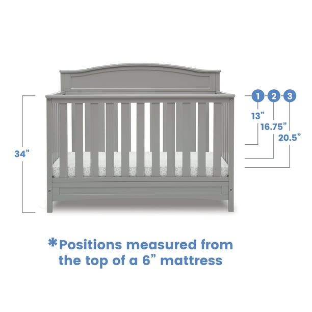 Delta Children Emery 4 in 1 Convertible Baby Crib Grey Walmart Business Supplies