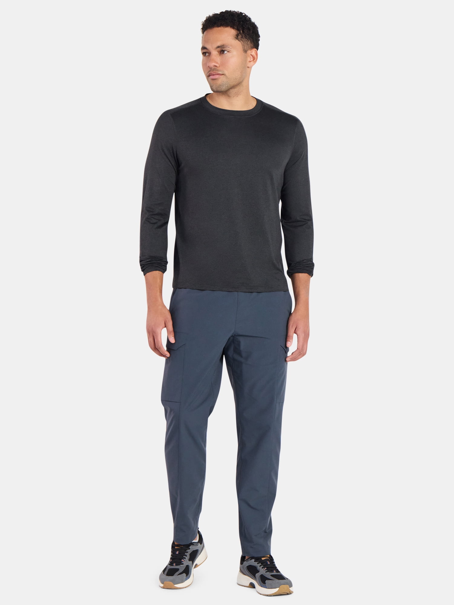 Athletic Works Men's and Big Men's ButterCore Soft Long Sleeve Tee Shirt, Sizes XS-5XL