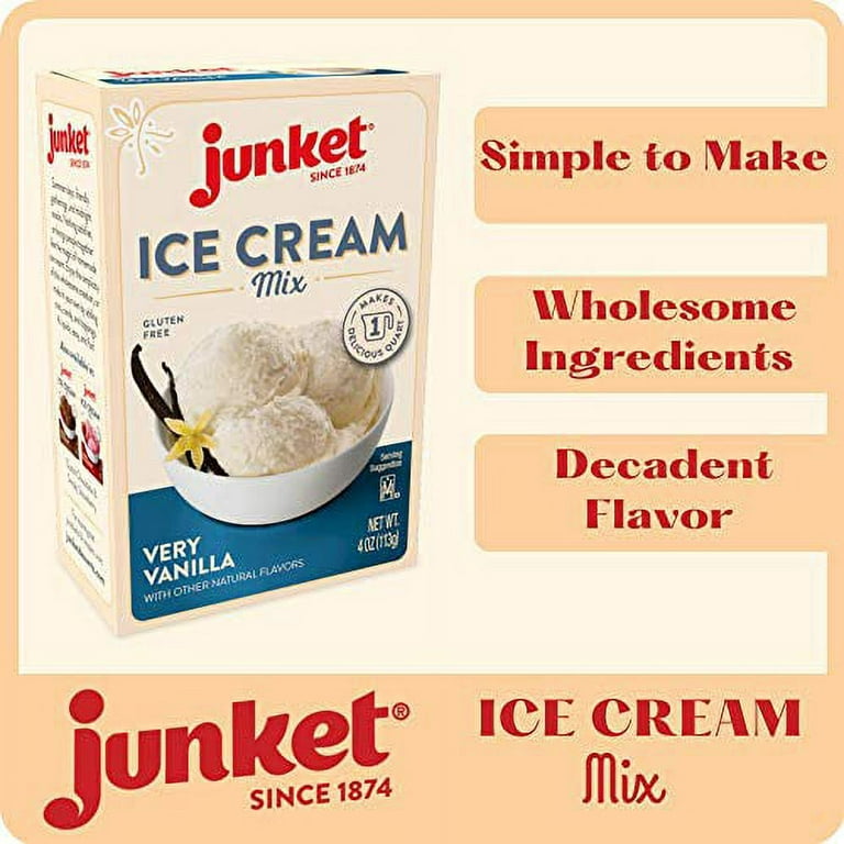 Junket Gelato Mix: Dark Chocolate Homemade Gelato Ice Cream Mix for Ice  Cream Maker or Stir By Hand, Start to Finish in Minutes, 4 ounce box,  Yields 1