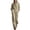 *Khaki, variant on ClodeEU Women's Button Down Collared Long Sleeve Jumpsuit,High Waist Wide Leg Romper with Pockets ,Women's Plus L