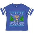 thumbnail image 3 of Inktastic Happy Chrismukkah Sweater Style with Menorah and Trees Boys or Girls Toddler T-Shirt, 3 of 5