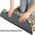 thumbnail image 3 of Yellow Green Leaf Flower Pattern Hot Yoga Mat Towel Non Slip for Hot Yoga - Quick-Drying Yoga Mat Cover with 4 Corner Pockets with Travel Bag - Hot Yoga Towel Non Slip 70"x26", 3 of 6