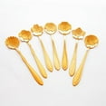 thumbnail image 3 of Stainless Steel Spoon Vintage Gold Flower Spoons Small Coffee Tea Spoon Fancy Sugar Dessert Teaspoon Bar Cafe Tableware, 3 of 5