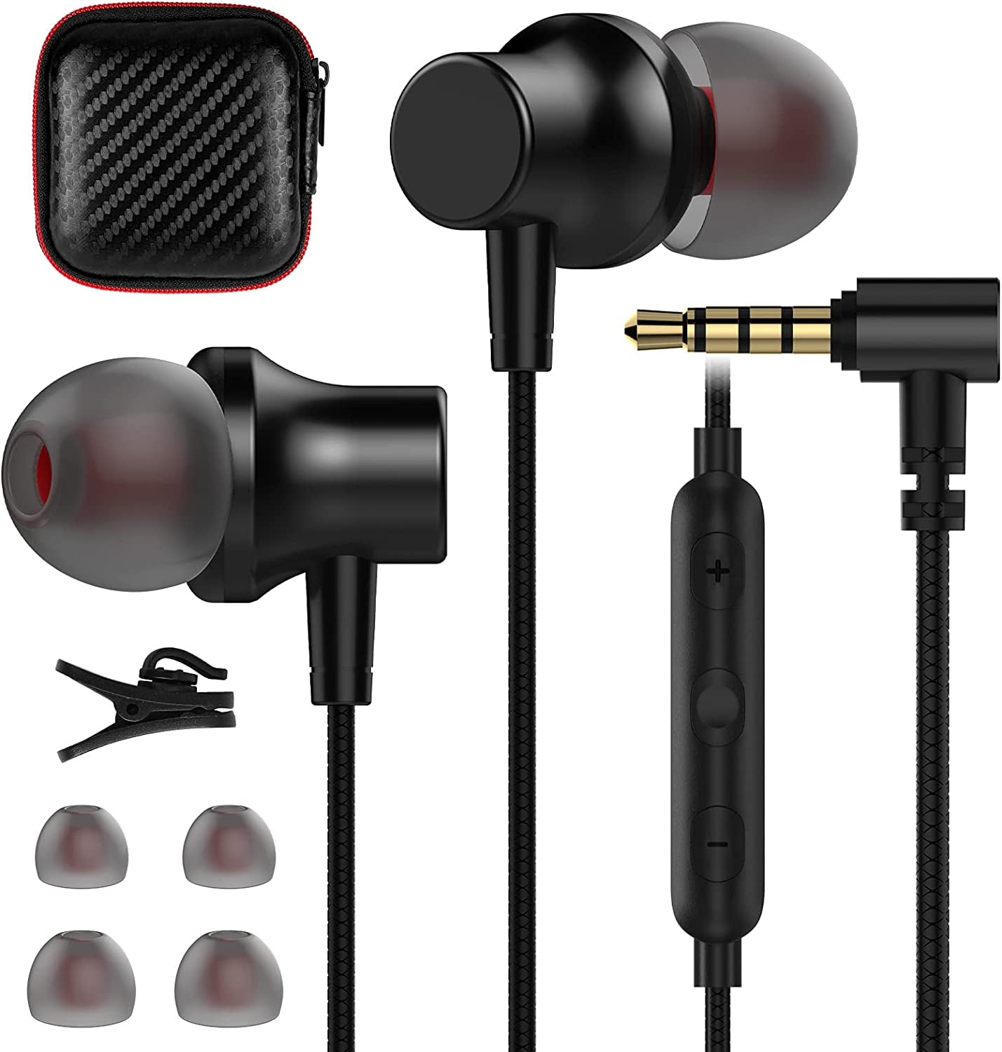 3.5mm Wired Headphones s, Magnetic Earbuds with Case Stereo 3.5mm Jack - Walmart.com