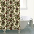 thumbnail image 4 of Beige Christmas Pine Cone Pattern Shower Curtain 72"x72" ,Bathroom Decorative Shower Curtains Set with 12 Hooks,Modern Waterproof Washable Shower Curtain, 4 of 6