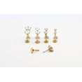 thumbnail image 6 of 4 Pairs of Titanium Push in Flat Back CZ Labret Stud, 20G Gold Silver Threadless Tragus stud Nap earring, Nose Cartilage Helix Piercing Stud, 6 of 7