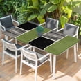 thumbnail image 2 of Sage Green Black Table Cloths for 4 Foot Rectangle Tables, Farmhouse Striped Modern Abstract Art Patio Waterproof Elastic Fitted Tablecloths, Washable Rectangular Table Cover for Camping, 2 of 8