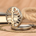 thumbnail image 6 of VIGOROSO Vintage Pocket Watch for Men Women Steampunk 3D Bone Quartz Fob Watches with Chain, 6 of 10