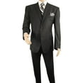 thumbnail image 2 of Mens Three Piece Suit Vested VITALI Soft Fabric With Sheen M3090 Black, 2 of 14
