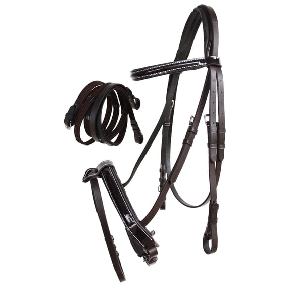 Cob English Brown All-Purpose Trail Leather Bridle Reins 805EB06BR-C