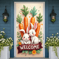 thumbnail image 6 of Bunny Welcome Banner Carrot Rabbit Display Green Leaves Yellow Flowers Easter Background for Easter Party Spring Celebration Kids Party, 6 of 9