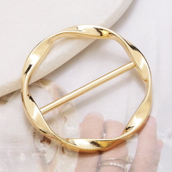 Isvgxsz Scarf Ring Clip T-shirt Tie Clips Silk Scarf Ring for Women Clothing Shirt Waist Cincher Clips Metal Round Circle Clip Belt Buckle