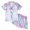 Pink, variant on Rutayy Kids Girls Short Sleeve Prints Tops T Shorts Casual Outfits Travel Attire, Blue, 2-3 Years