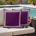 thumbnail image 4 of Dark Purple Greek Key Outdoor Waterproof Pillow Covers, Geometric Greece Ancient Farmhouse Geo Decorative Square Throw Pillowcase Sofa Cushion Sham for Patio/Couch/Chair, 18"x18" 2 Pack, 4 of 8