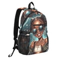thumbnail image 2 of JIALIOU 14" Laptop Backpack Waterproof Airline Approved Stylish Casual Daypack for Travel Business College Work, Beautiful Black Woman Wearing Sunglasses, 2 of 8