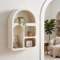 thumbnail image 3 of Arched Wall Storage Organizer with Multi-Tier Shelves for Home Decor - Decorative Wall Accent for Bedroom, Dorm, and Small Spaces - Modern Mounted Storage for Office Display - 24", White, 3 of 11