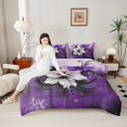 thumbnail image 4 of Castle Fairy Retro Flower Boy Girl 2Pcs Bedding Comforter Set,Floral Butterfly Twin Comforter Sets,Botanical Plants Breathable Bedding Set,Luxury Bedroom Decor, 4 of 8