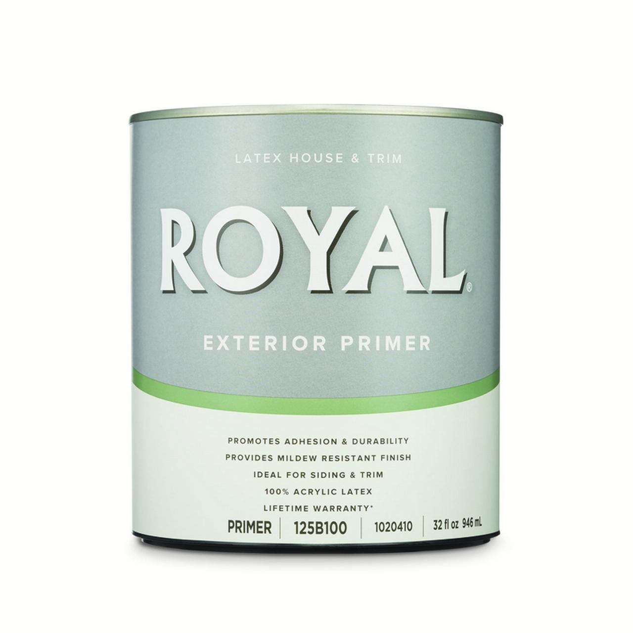 Royal White Flat Acrylic Latex Exterior Paint &amp; Primer 1